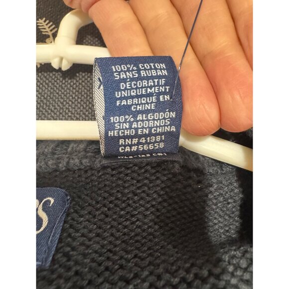 NWT Chaps Men  Iconic American Flag Sweater Navy Knit Sweater Preppy Academic XL - Picture 13 of 14